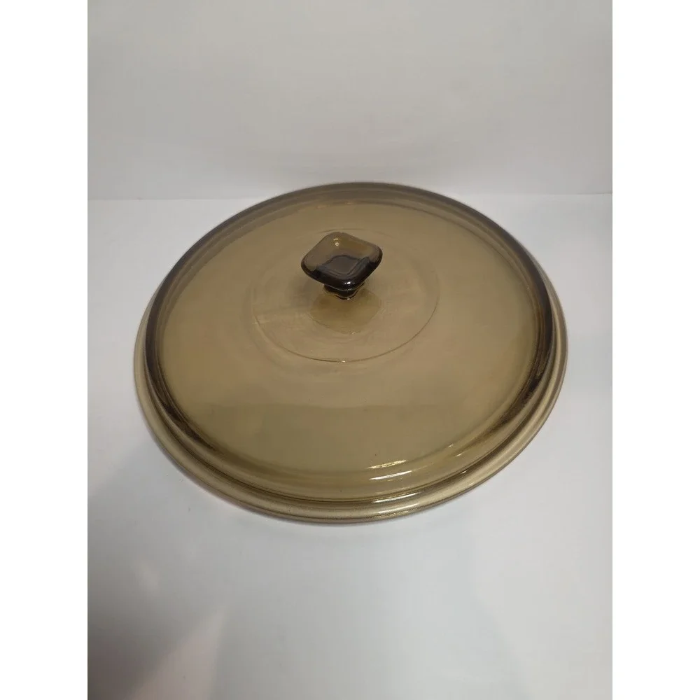 Glass Replacement Lid Amber Brown Square Knob 8.75